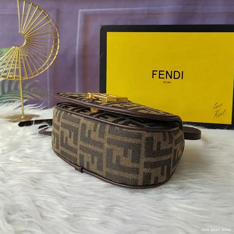 Cheap FF Mini Brown C'mon Motif Bag Fabric In Fendi 0427